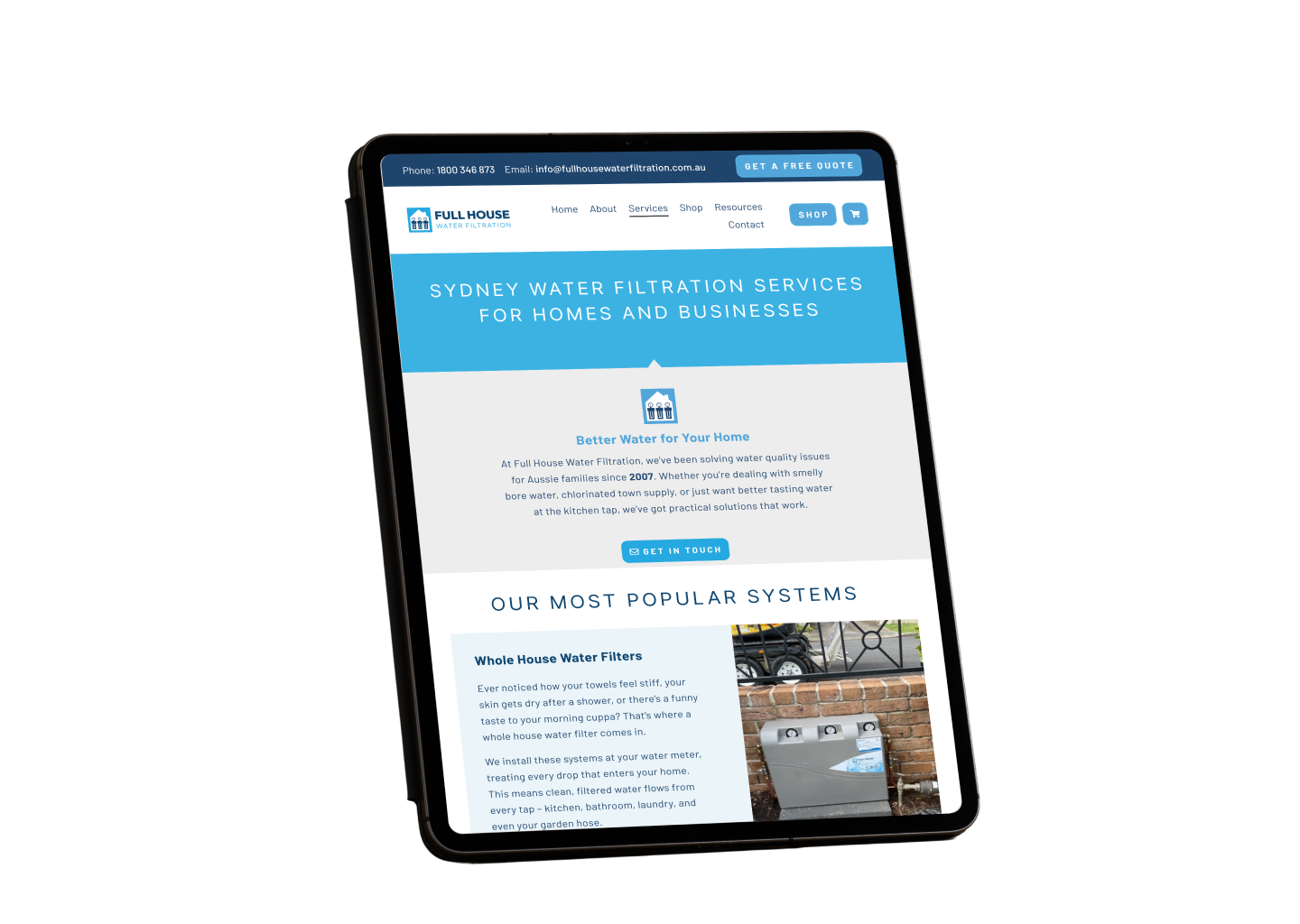 FullHouseWaterFiltration Tablet Views