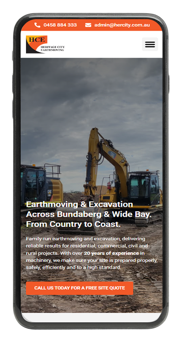HeritageCityEearthmoving - mobile View