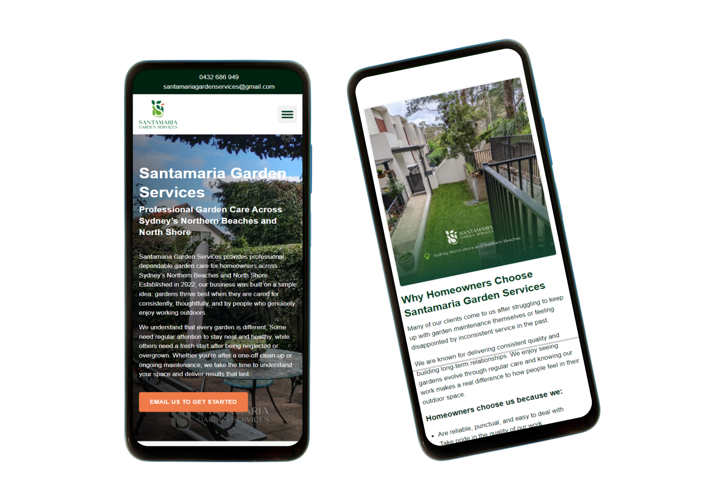 Santamaria Garden Services - Mobile View